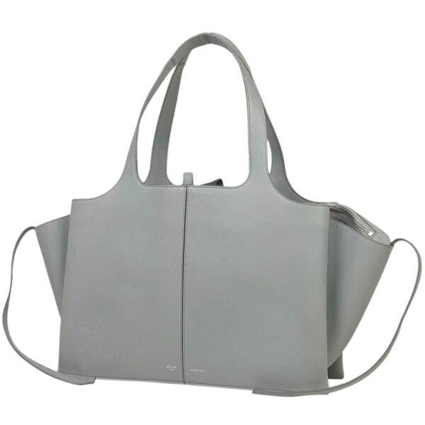 1000072701583 11 Celine Trifold Medium Leather Tote Shoulder Bag Gray