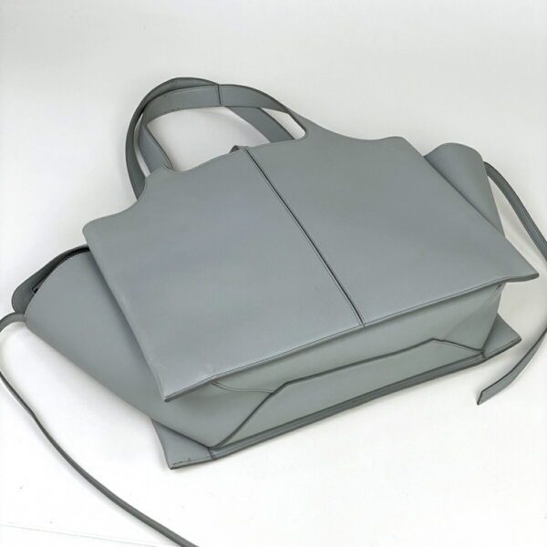 1000072701583 12 Celine Trifold Medium Leather Tote Shoulder Bag Gray