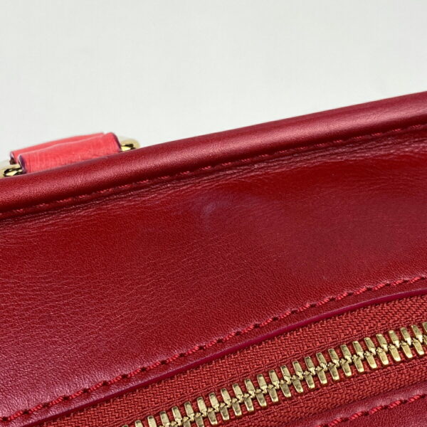 1000072701828 15 Loewe Amazona 35 Anagram Handbag Ostrich Leather Red