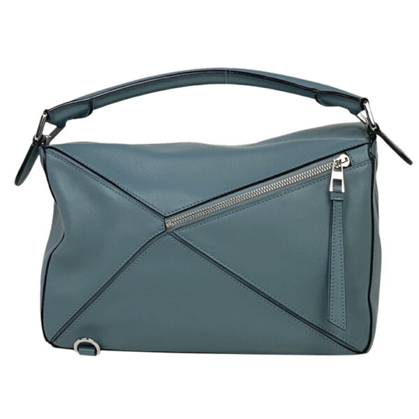 1000072701972 13 Loewe Puzzle 2Way Shoulder Bag Leather Blue Gray