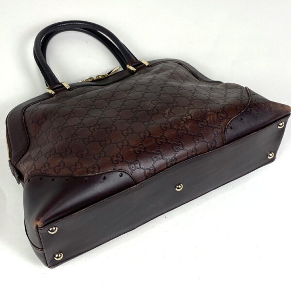 1000073011629 12 Gucci GG Pattern Horsebit Bag GG Canvas Brown