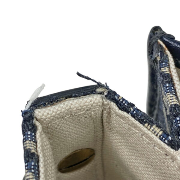 1000073145836 20 Christian Dior Trotter Pattern Canvas Shoulder Bag Navy