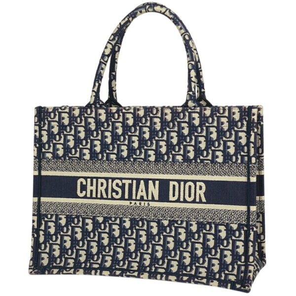 1000073145867 11 Christian Dior Book Trotter Pattern Canvas Tote Bag Navy