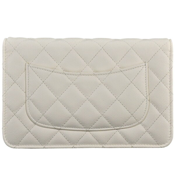 1000073168989 03 Chanel Cocomark Chain Wallet Matelasse Bag Caviar Skin White