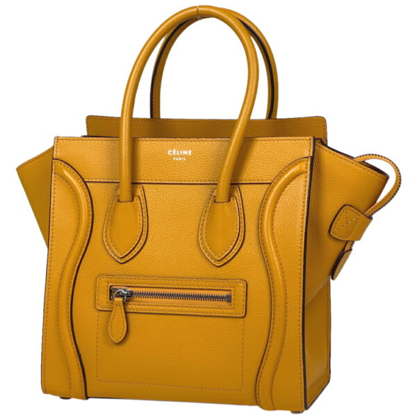 1000073247424 11 Celine Luggage Micro Shopper Leather Handbag Yellow