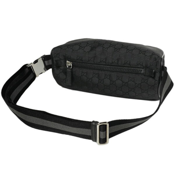 1000073339105 12 Gucci GG Pattern Waist Bag Sherry Line Web Nylon Black