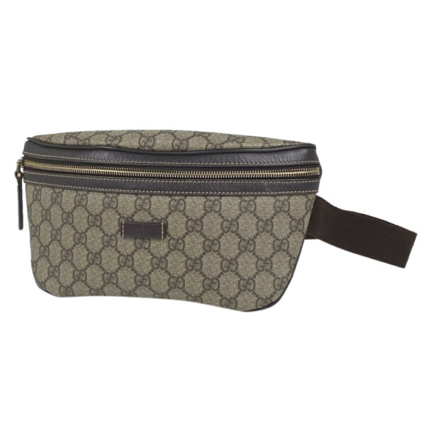 1000073415366 11 Gucci GG Pattern Waist Bag Canvas Beige Brown