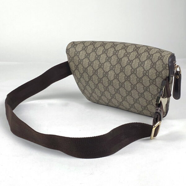 1000073415366 12 Gucci GG Pattern Waist Bag Canvas Beige Brown