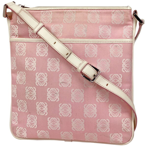 1000073415427 11 Loewe Anagram Crossbody Shoulder Bag Canvas PinkWhite