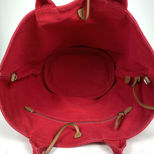 1000073415502 17 PRADA Canapa Tote 2WAY Bucket Canvas Red