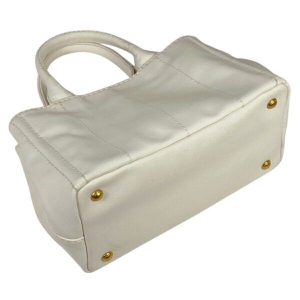 1000073415731 12 PRADA Canapa Tote 2WAY Canvas Bianco