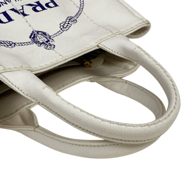 1000073415731 17 PRADA Canapa Tote 2WAY Canvas Bianco