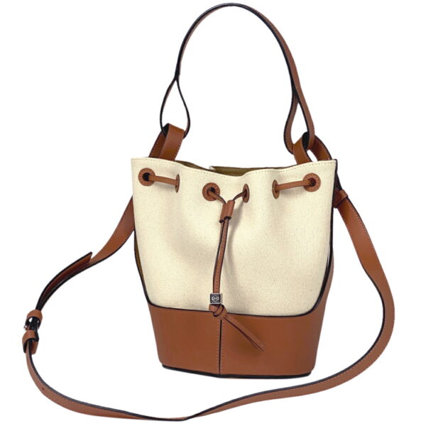 1000073415977 11 Loewe Balloon Small 2Way Shoulder Bag Canvas Beige Brown