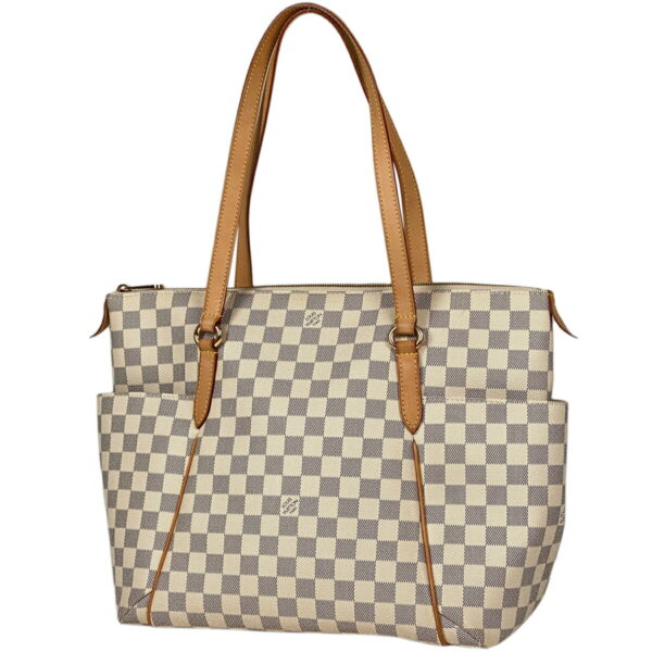 1000073454051 11 Louis Vuitton Totally MM Tote Bag Damier Azur White