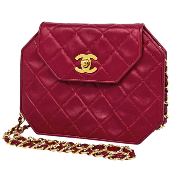 1000073467211 11 Chanel Coco Mark Chain Shoulder Bag Matelasse Leather Red