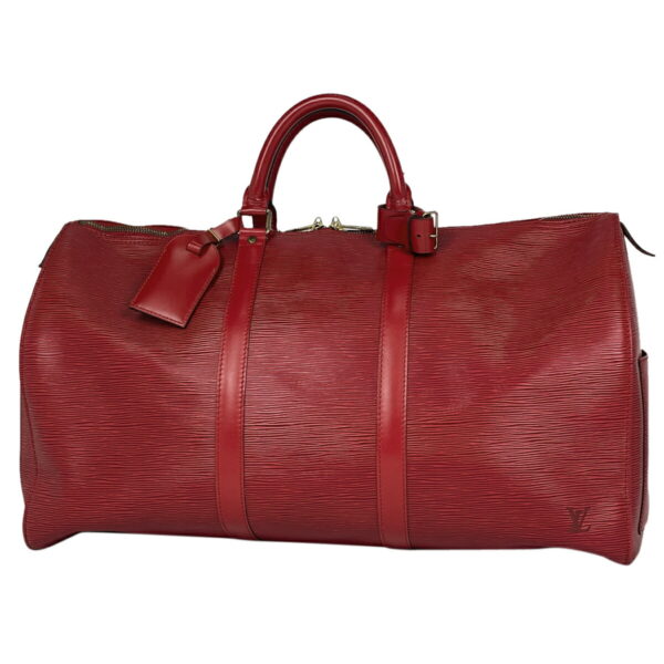 1000073801329 11 Louis Vuitton Keepall 50 Bag Epi Castilian Red