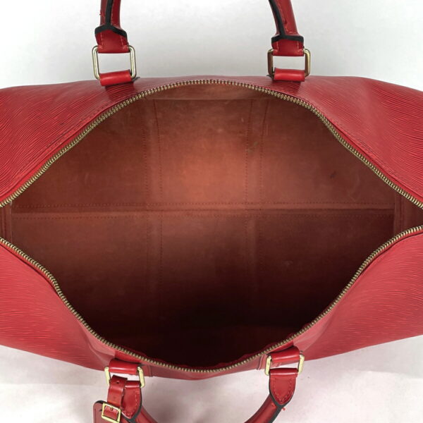 1000073801329 17 Louis Vuitton Keepall 50 Bag Epi Castilian Red