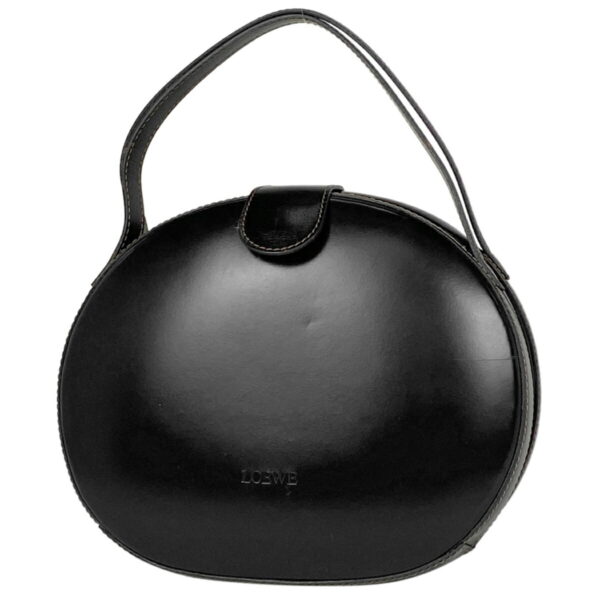 1000073819072 11 Loewe Round Handbag Leather Black