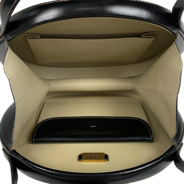 1000073819072 20 Loewe Round Handbag Leather Black