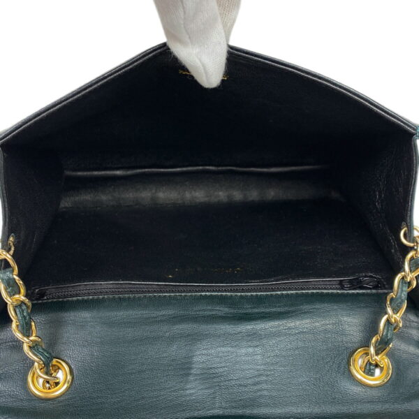 1000073991303 21 Chanel Coco Mark Chain Matelasse Shoulder Bag Leather Green