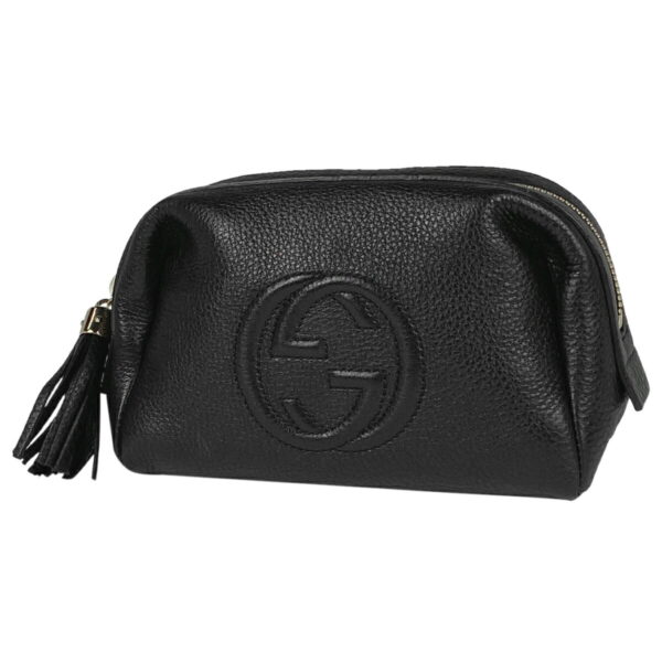 1000074019600 11 Gucci Soho Pouch Leather Black