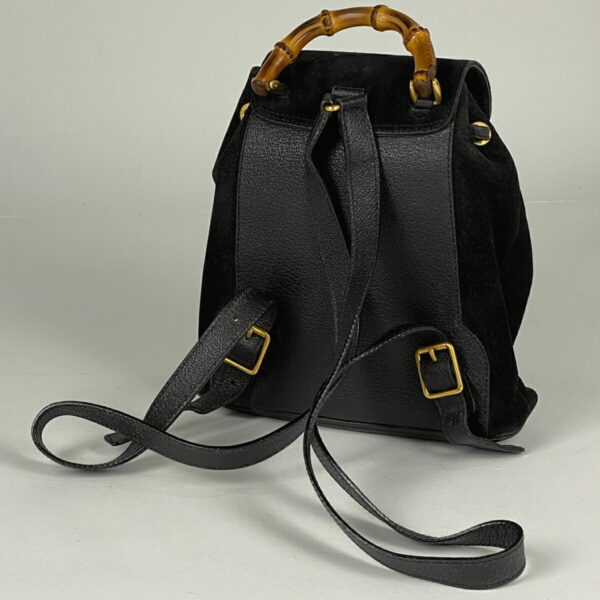 1000074036324 12 Gucci Bamboo Mini Backpack Suede Black