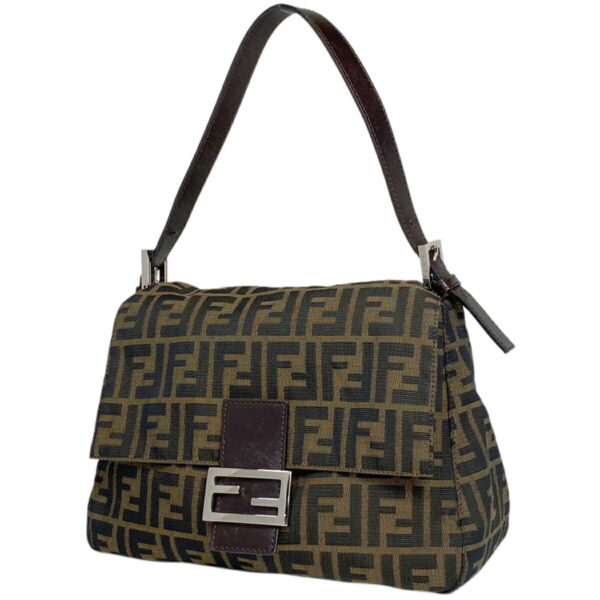 1000074153915 11 FENDI Zucca Pattern Shoulder Bag Shoulder Mamma Baguette Brown