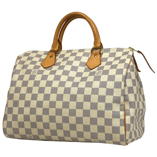 1000074154189 11 Louis Vuitton Speedy 30 Bag Damier Azur White