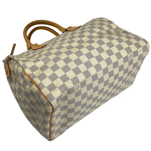 1000074154189 12 Louis Vuitton Speedy 30 Bag Damier Azur White