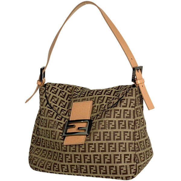 1000074191801 11 FENDI Zucchino Pattern Shoulder Bag Shoulder Canvas Brown Beige