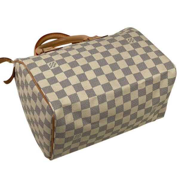 1000074233921 12 Louis Vuitton Speedy 25 Bag Damier Azur White