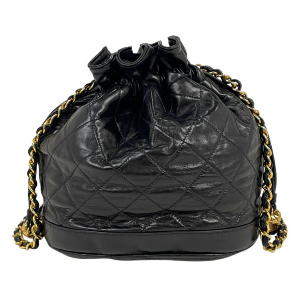 1000074249618 13 Chanel Cocomark Fringe Chain Matelasse Drawstring Shoulder Bag Leather Black