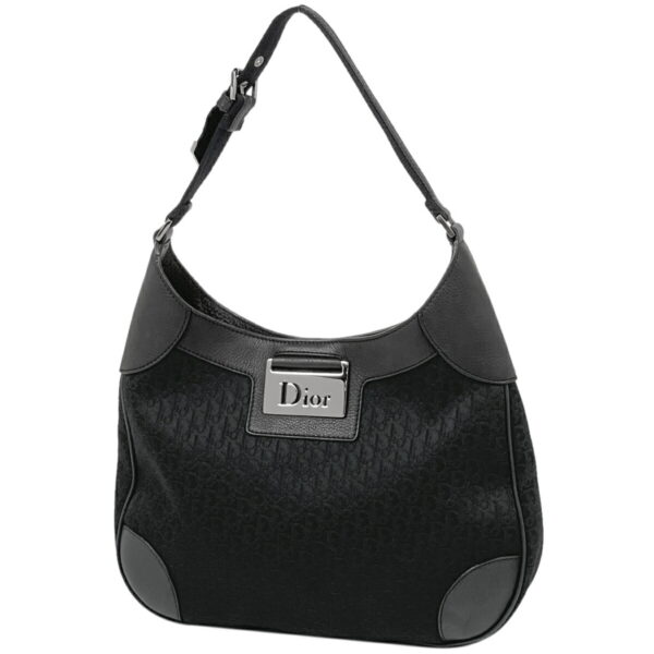 1000074275464 11 Christian Dior Trotter Pattern Canvas Shoulder Bag Black