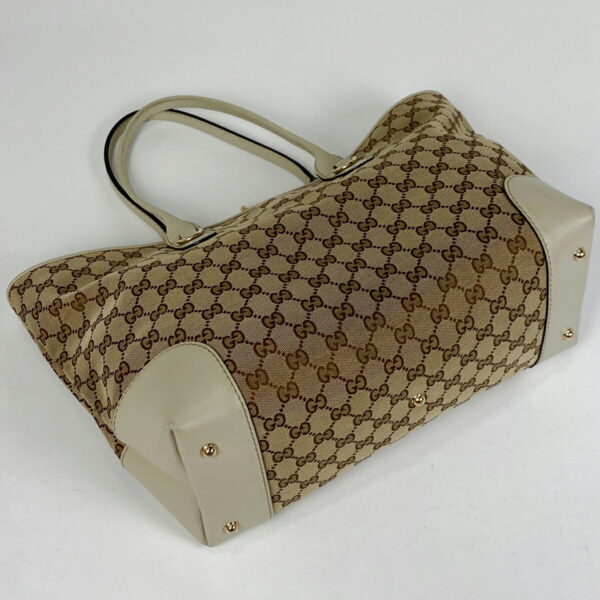 1000074306212 12 Gucci GG Pattern Tote Bag GG Canvas Beige White