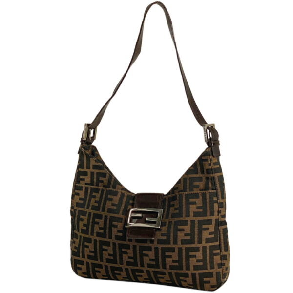 1000074318857 11 FENDI Zucca Pattern Shoulder Bag All Over Pattern Shoulder Canvas Brown