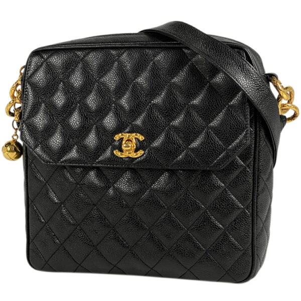 1000074475468 11 Chanel Cocomark Matelasse Shoulder Bag Caviar Skin Black