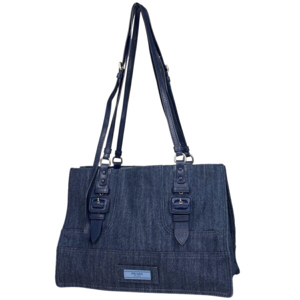 1000074788384 11 PRADA Tote Bag 2WAY Denim Blue