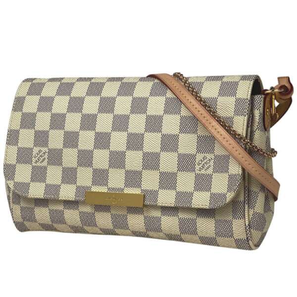 1000074789657 11 Louis Vuitton Favorite MM 2WAY Shoulder Bag Damier Azur White