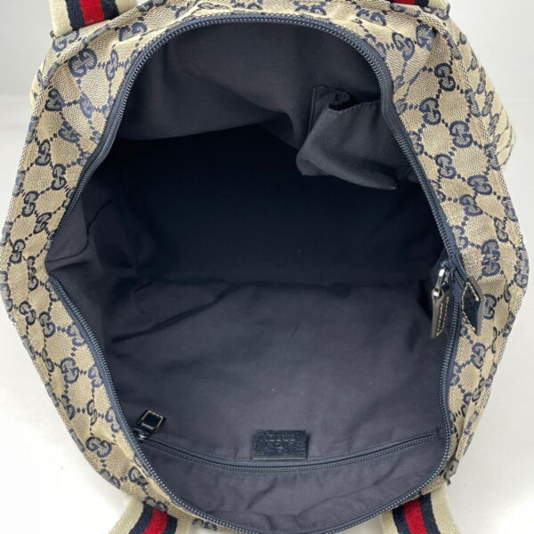 1000074979966 16 Gucci GG Pattern Tote Bag Sherry Line Web GG Canvas Navy