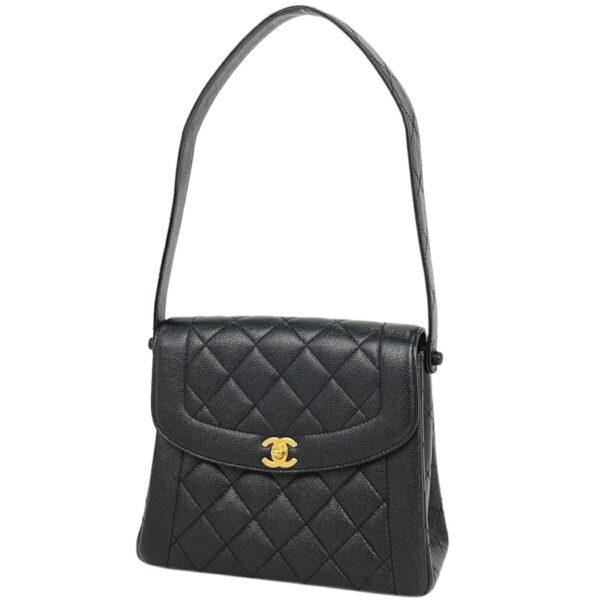 1000075105081 11 Chanel Cocomark Shoulder Tote Bag Matelasse Caviar Skin Black