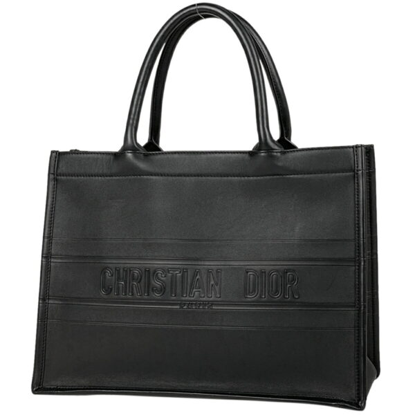 1000075501937 11 Christian Dior Book Leather Tote Bag Black