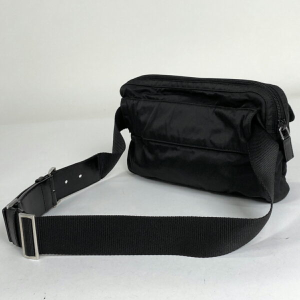 1000075544019 12 PRADA Plate Waist Bag Body Bag Nylon Nero