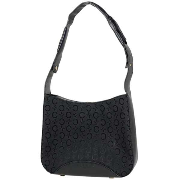 1000075587627 11 Celine C Macadam Pattern Canvas Shoulder Bag Black