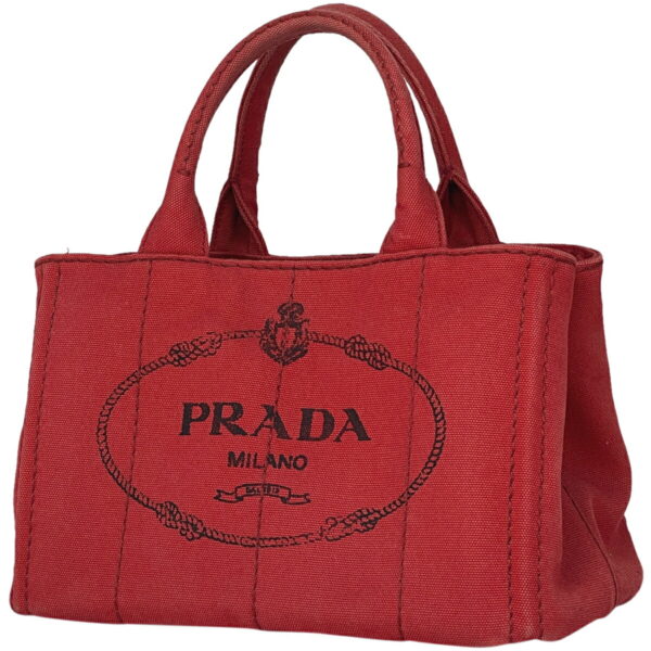 1000075622083 11 Prada Canapa 2WAY Tote Canvas Red