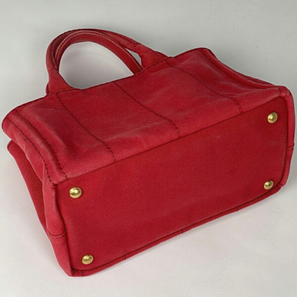 1000075622083 12 Prada Canapa 2WAY Tote Canvas Red