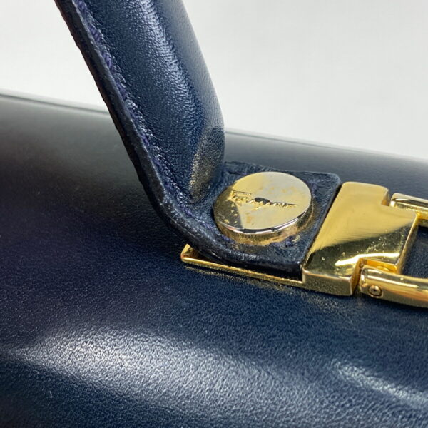 1000075622618 14 Salvatore Ferragamo Gancini 2WAY Leather Shoulder Handbag Navy