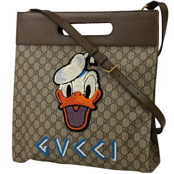 1000075629181 11 Gucci Neo Donald Duck 2WAY Handbag GG Supreme Brown