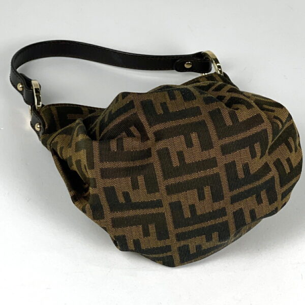 1000075871641 12 FENDI Zucca Pattern Handbag Canvas Brown