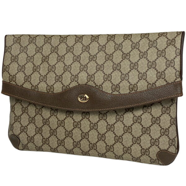 1000075937699 11 Gucci GG Pattern Clutch Bag Canvas Beige Brown