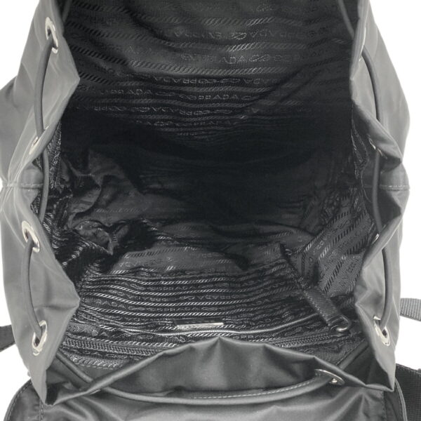 1000076081209 16 PRADA Plate Rucksack Backpack Nylon Nero